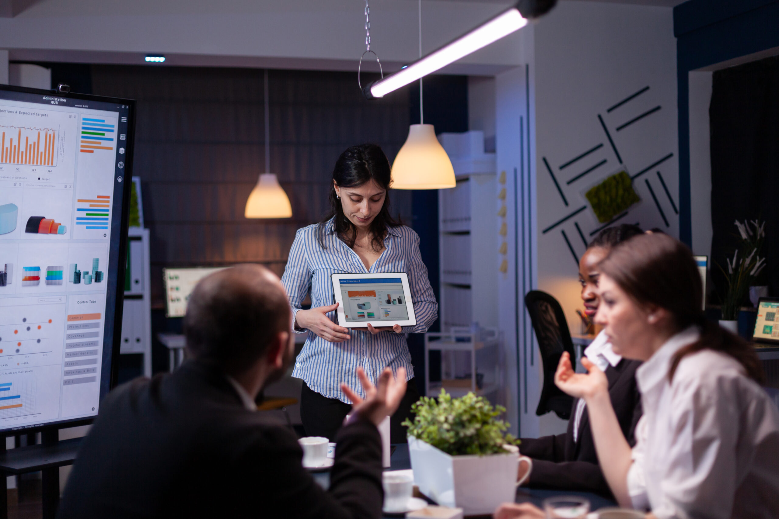 Marketing performance analysis on a tablet